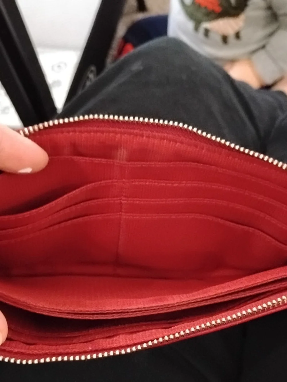 Coach Red Signature Zip Wallet